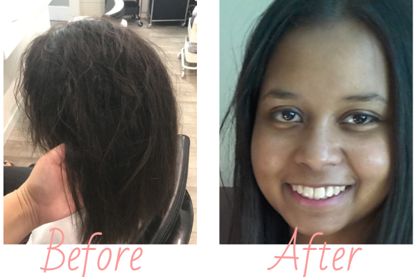 Japanese hair straightening: before and after